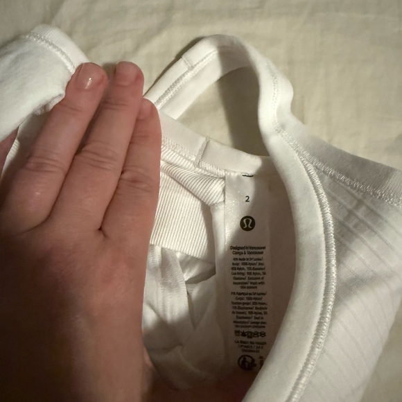 Lululemon Racerback Ribbed White Tanktop - Picture 3 of 3